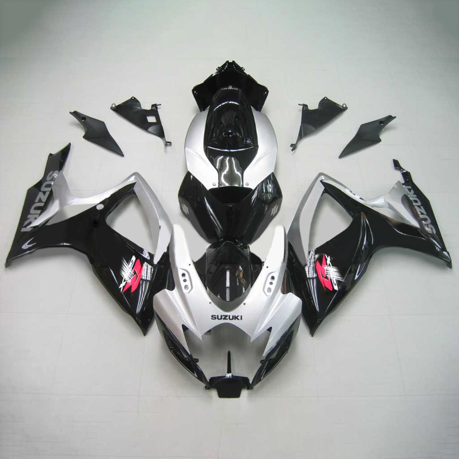 Amotopart 2006-2007 Suzuki GSXR 600/750 Sliver & Black Fairing Kit