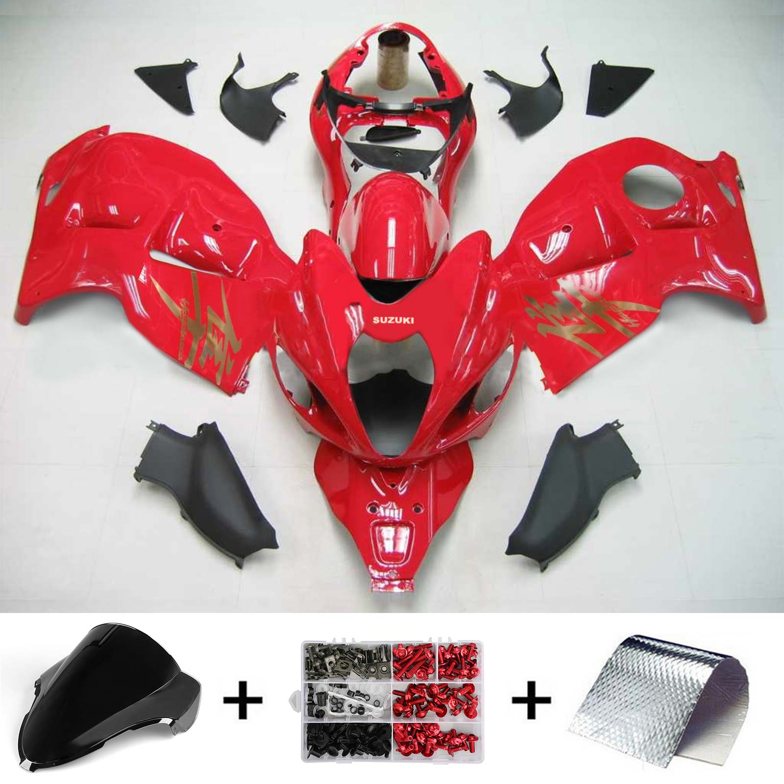 Amotopart 1999-2007 Suzuki Hayabusa GSX1300R Fairing Light Red Kit