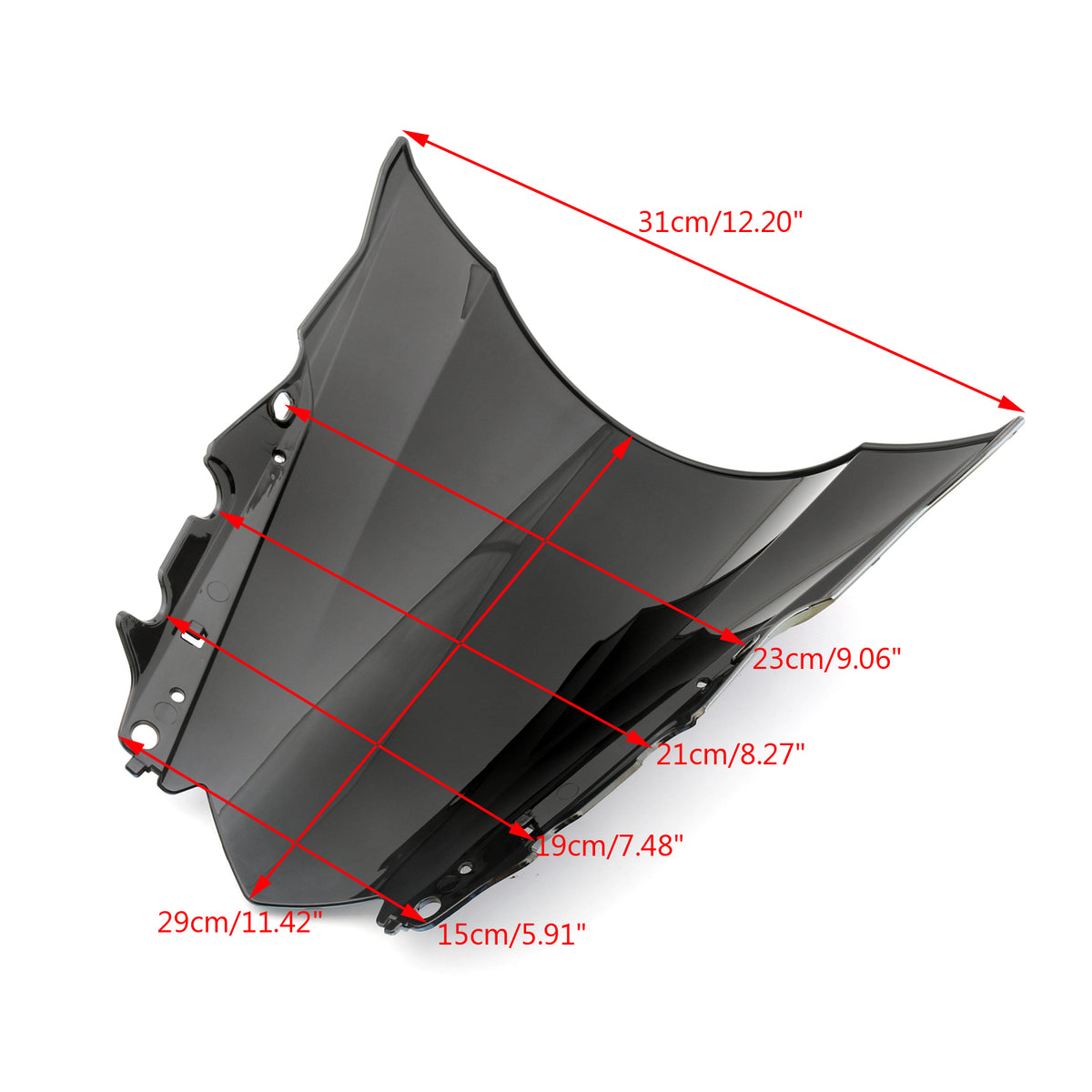 Windschutzscheiben-Windschutzscheibe für Yamaha YZF-R25 2014–2016, YZF-R3 2015–2016–2016, Schwarz, generisch