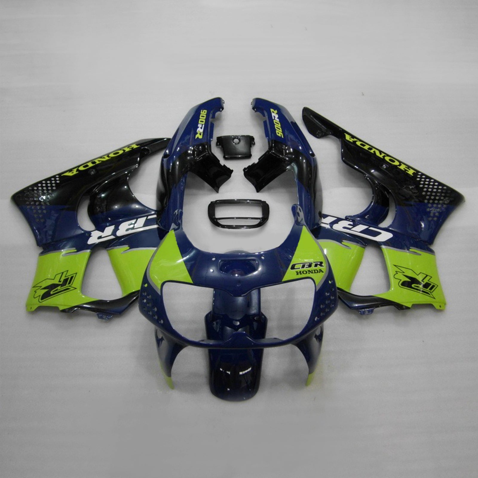 Amotopart 1994-1995 Honda CBR900RR 893 Kit de carénage bleu et vert