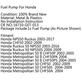 Kraftstoffpumpe Roller für Honda Metropolitan 50 03–15 Ruckus NPS50 16710-GET-013 BK