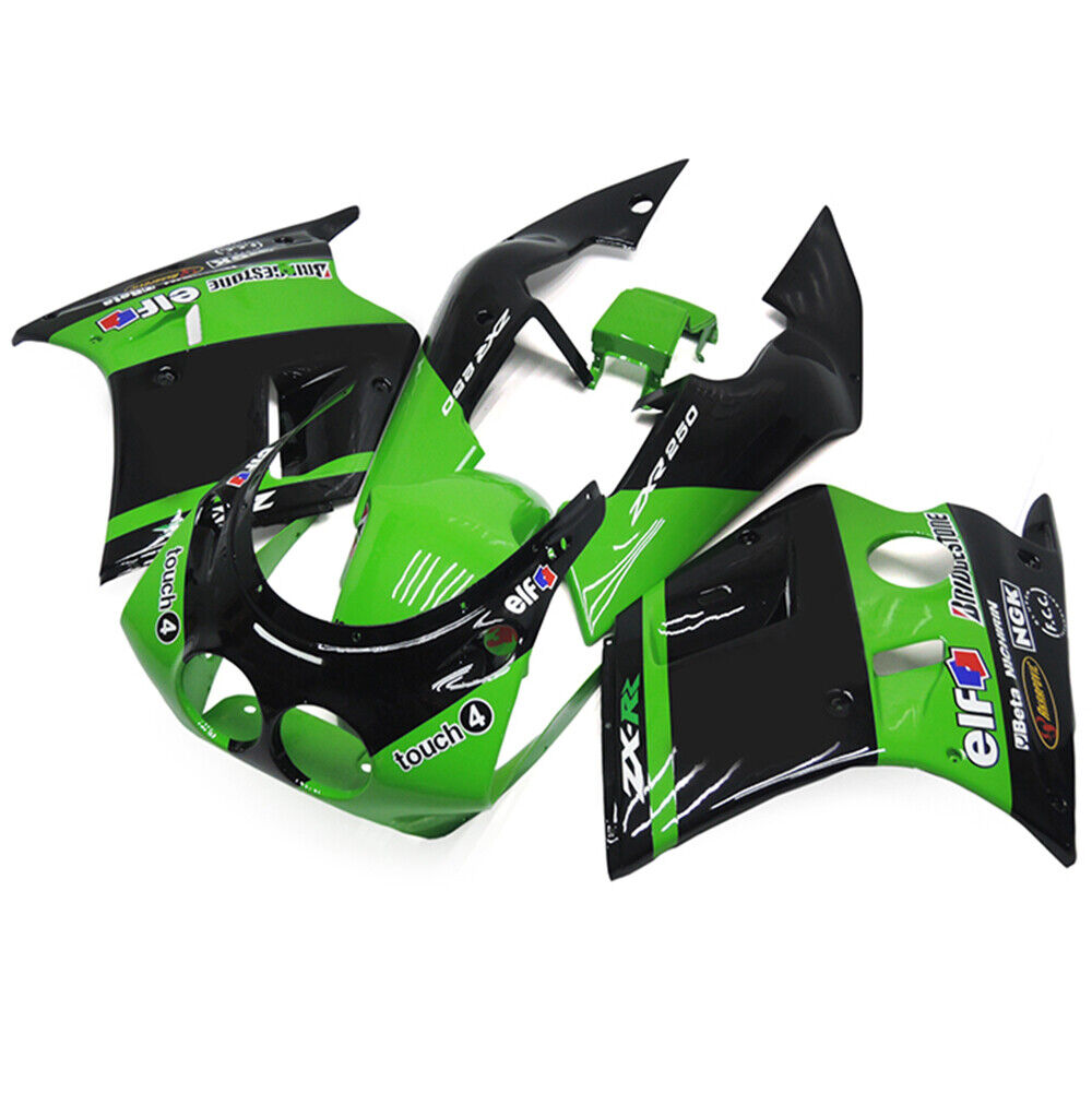 Amotopart 1989-1990 Kawasaki ZXR250 Fairing Black&Green Kit