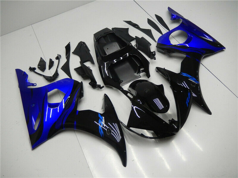 Amotopart 2005 Yamaha YZF R6 Fairing Blue Black Kit