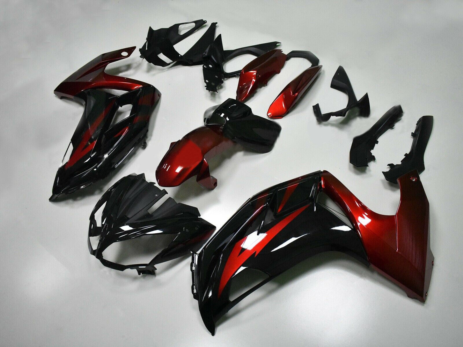 Amotopart 2012-2016 Kawasaki Ninja 650 EX650 Kit de carenado rojo y negro