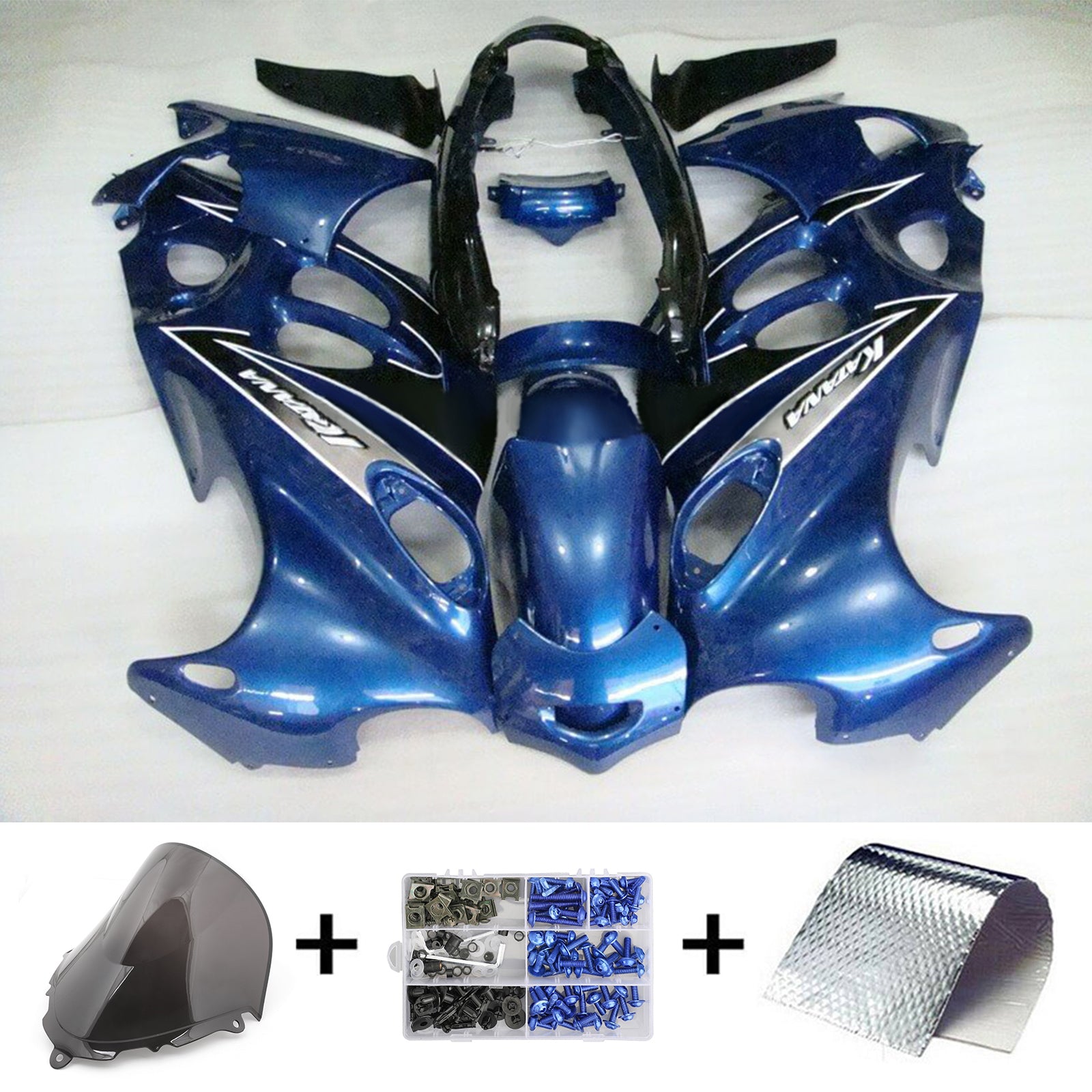 Amotopart Verkleidungssatz für Suzuki Katana GSXF600/750, 1998–2006, glänzend blau