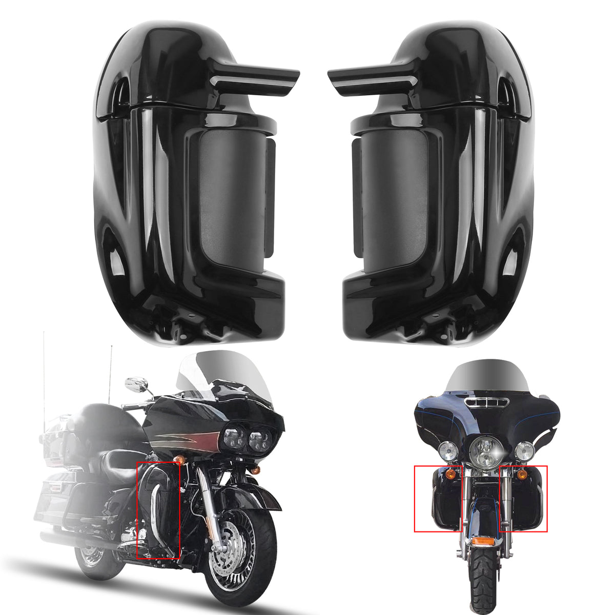 Lower Vented Leg Fairings Glove Box For 1983-2013 Harley Road Street Electra Glide