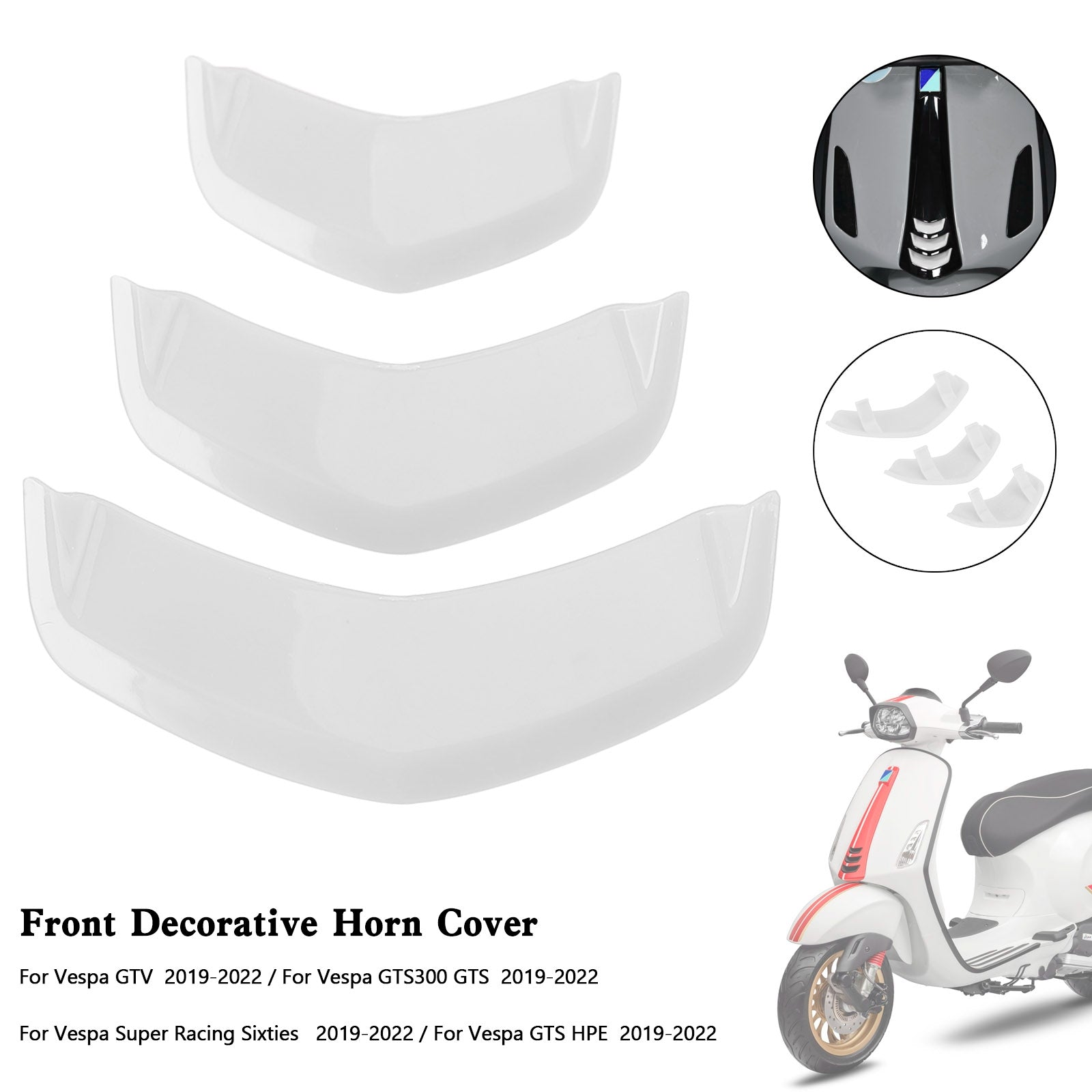 Front Horn Cover Decoration Trim For Vespa Sprint 300 GTS 300 HPE GTV