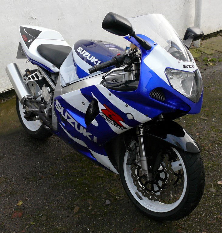 Amotopart Suzuki 01-03 GSXR600 & 00-03 GSXR750 Fairing White Blue Kit