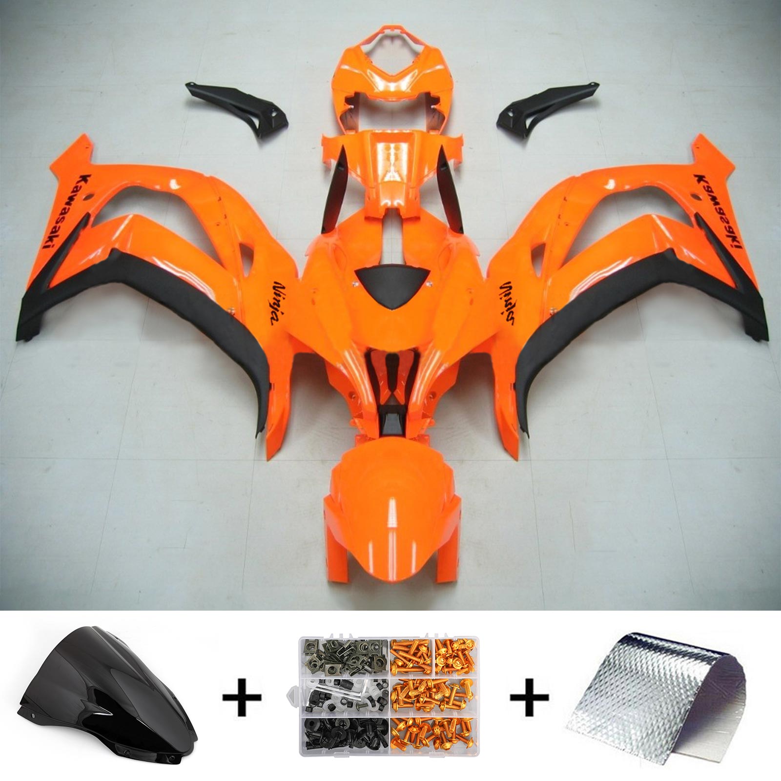Amotopart 2021-2025 Kawasaki ZX10R ZX10RR Orange Fairing Kit