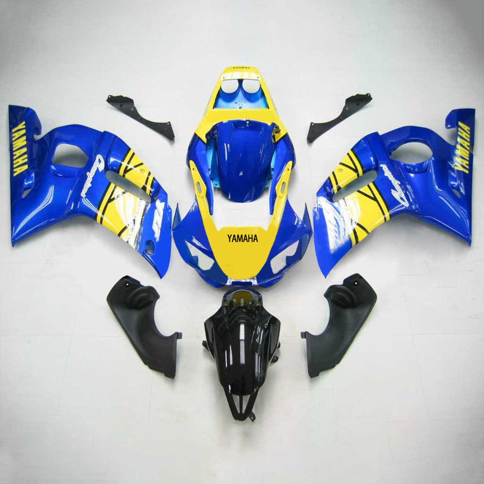 Amotopart Yamaha 1998-2002 YZF 600 R6 Blue Yellow Fairing Kit