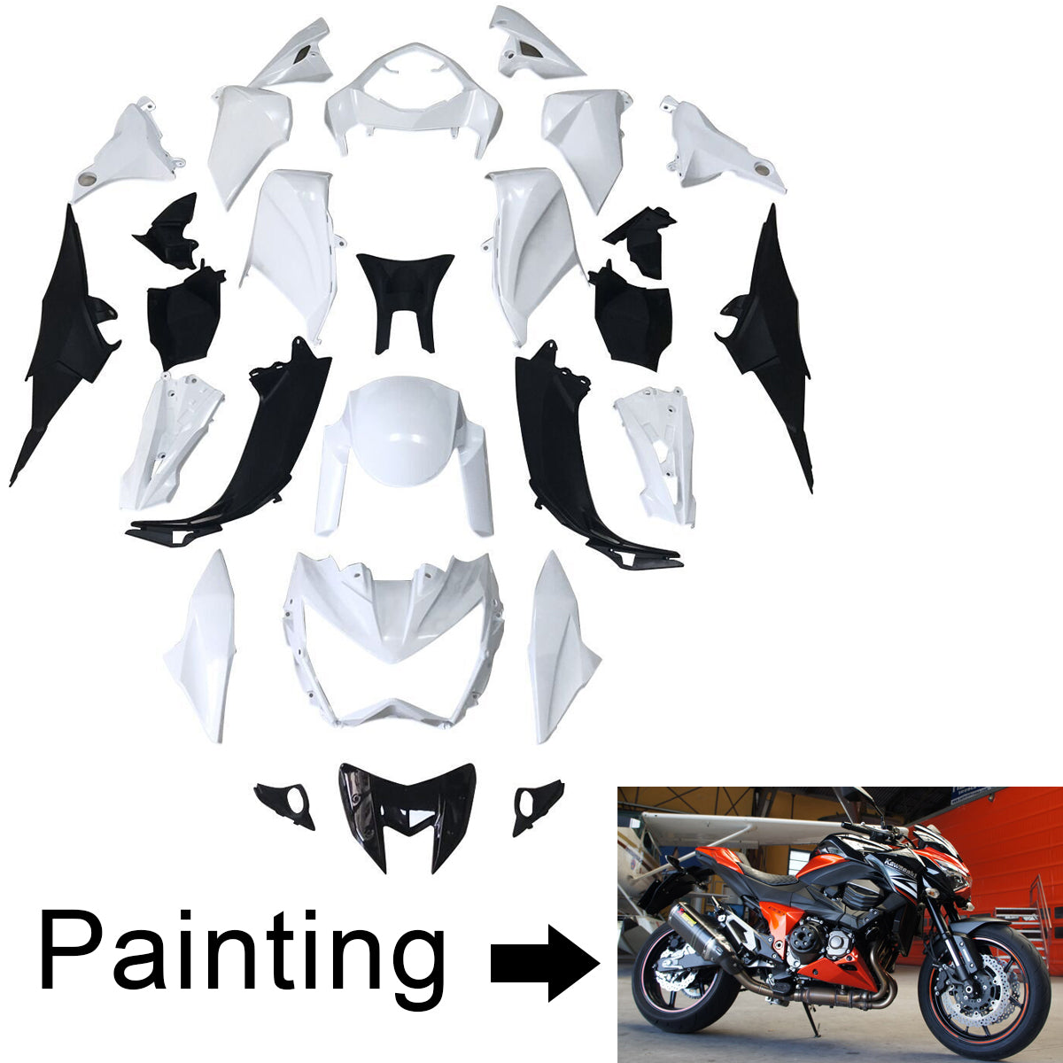 Amotopart 2013-2018 Kawasaki Z800 Dark Orange Fairing Kit