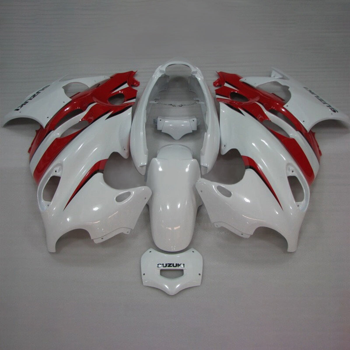 Amotopart Verkleidungsset für Suzuki 2005–2006 Katana GSXF600/750, Weiß, Rot