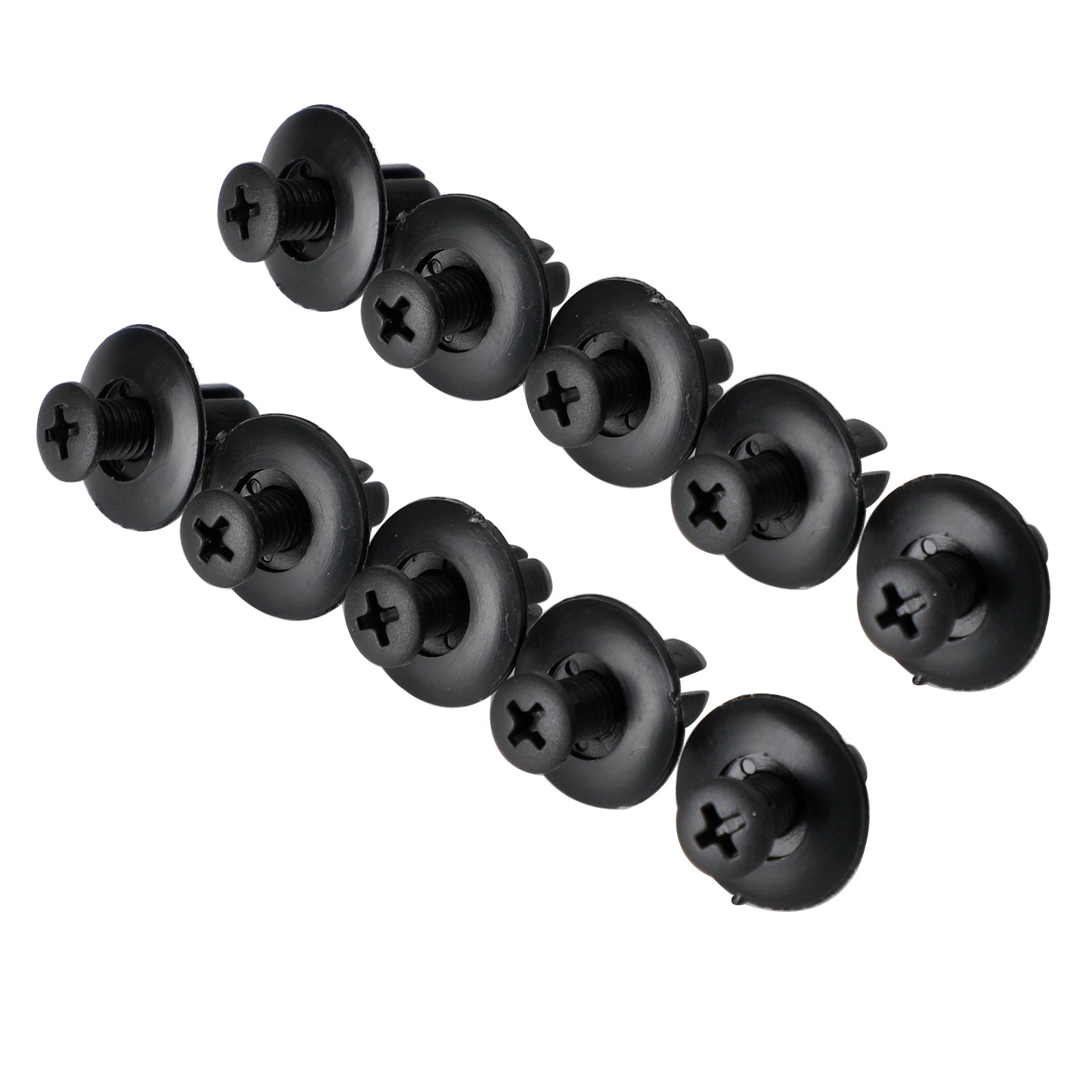 10pcs Fairing Panel Bolt Clip 8mm Plastic Screw Rivets Clips Black For Honda Generic