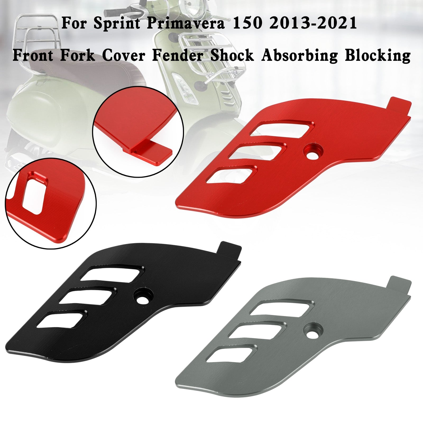 Front Fork Cover Fender Shock Absorbing Blocking For Vespa Sprint Primavera 150 Generic