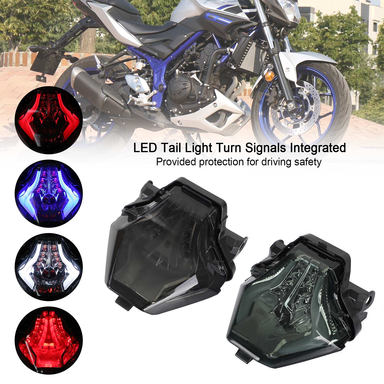 Tail Light Turn Signals Integrated For YAMAHA YZF R25/R3 MT 03/07/25 FZ 07 Generic