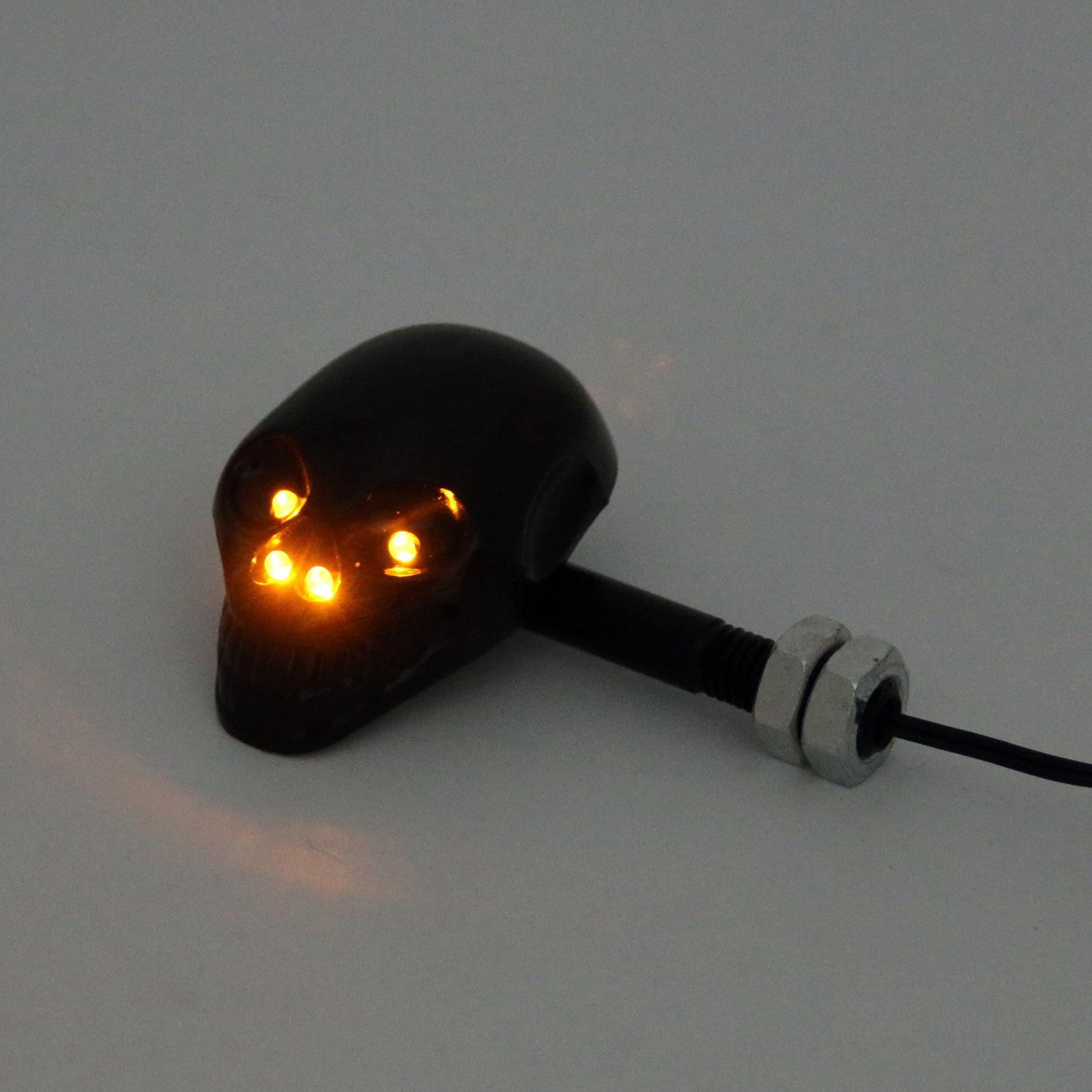 Motorcycle Skull Head Turn Signal Indicator Blinker 12V LED Light Lamp