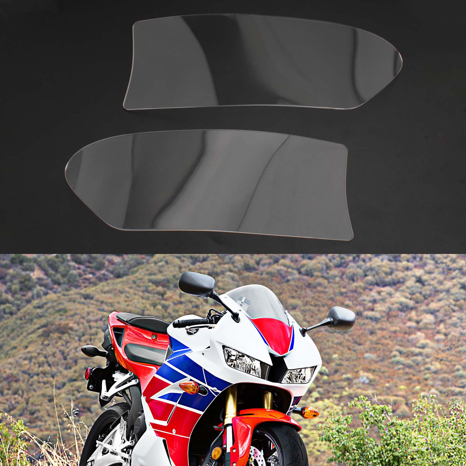 Couvercle de Protection de lentille de phare avant adapté à Honda Cbr 600 Rr 2013 – 2018 ? fumée générique