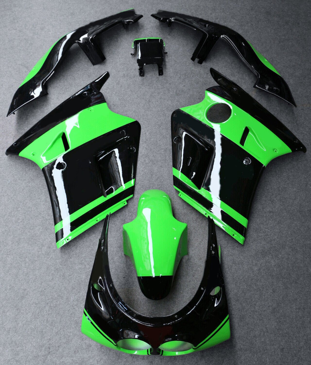 Amotopart 1989-1990 Kawasaki ZXR250 Fairing Green&Black Kit