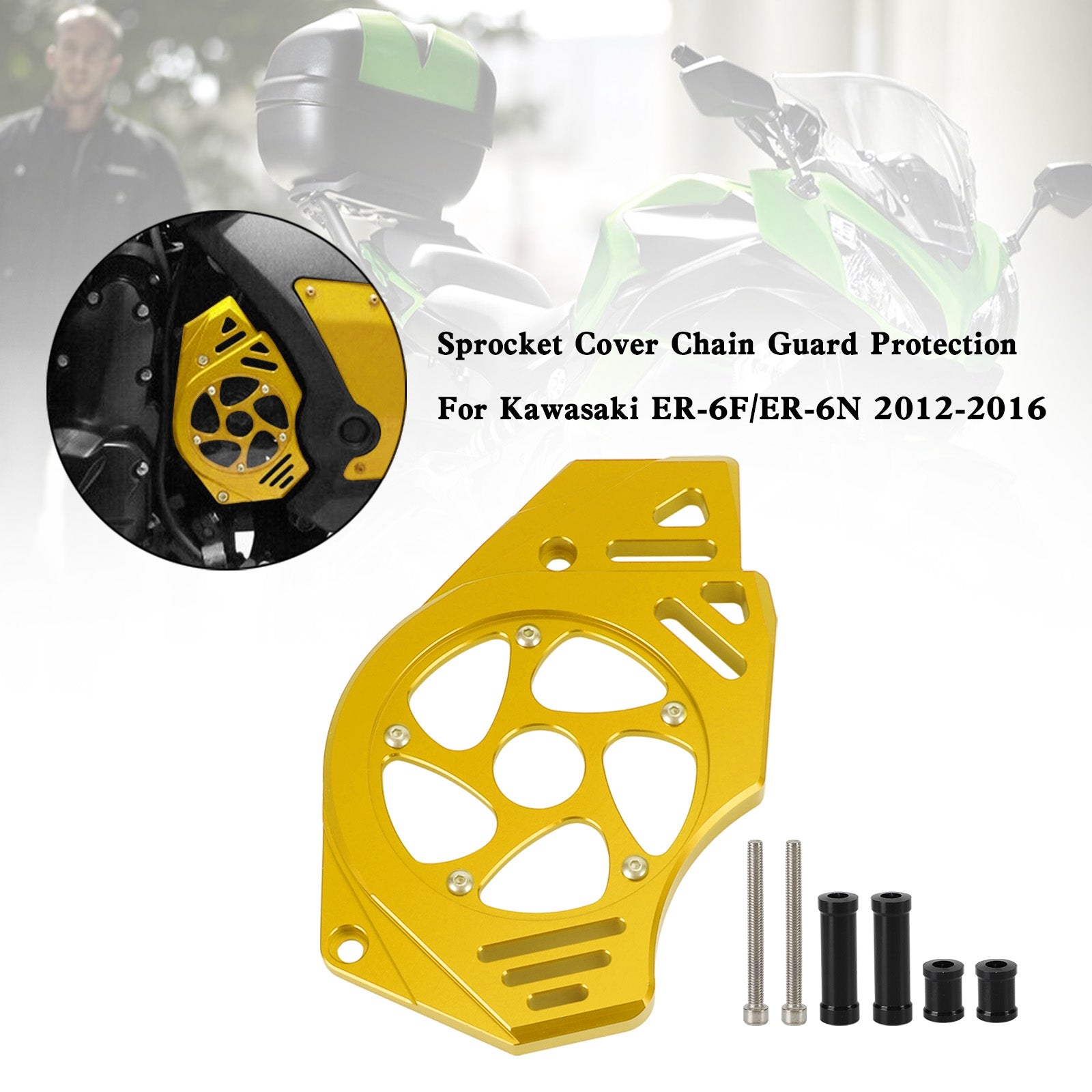 Sprocket Cover Chain Guard Protection For Kawasaki Ninja Vulcan 650 ER-6N