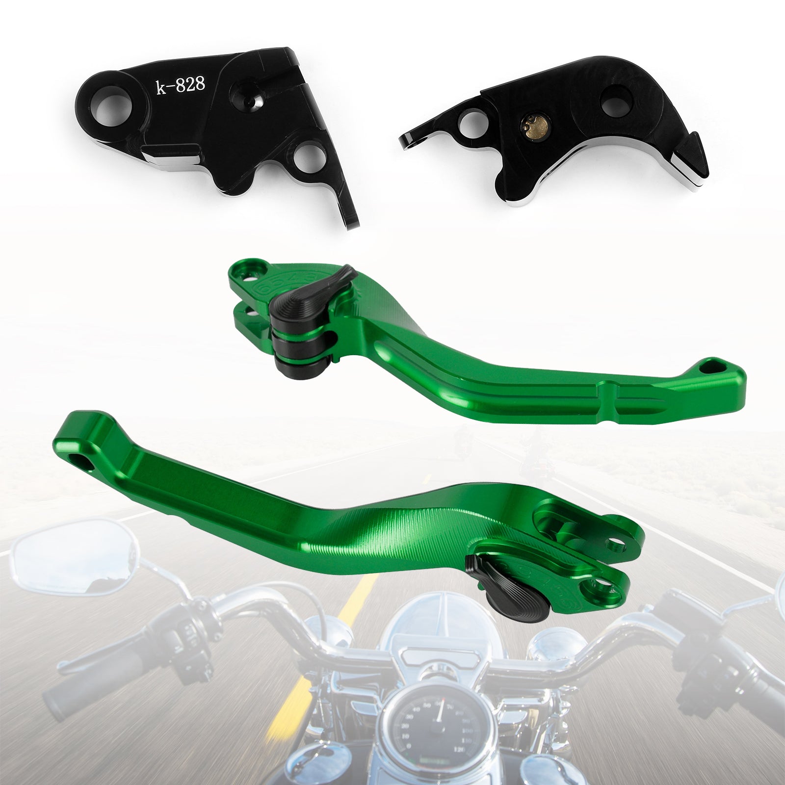 CNC ショートクラッチブレーキレバー Kawasaki ZX636R / ZX6RR 2005-2006 に適合