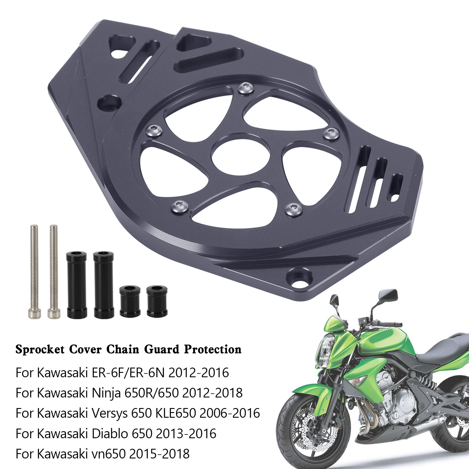 Sprocket Cover Chain Guard Protection For Kawasaki Ninja Vulcan 650 ER-6N