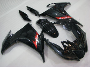 Amotopart 2009–2015 Yamaha FZ6R glänzend schwarzes Verkleidungsset