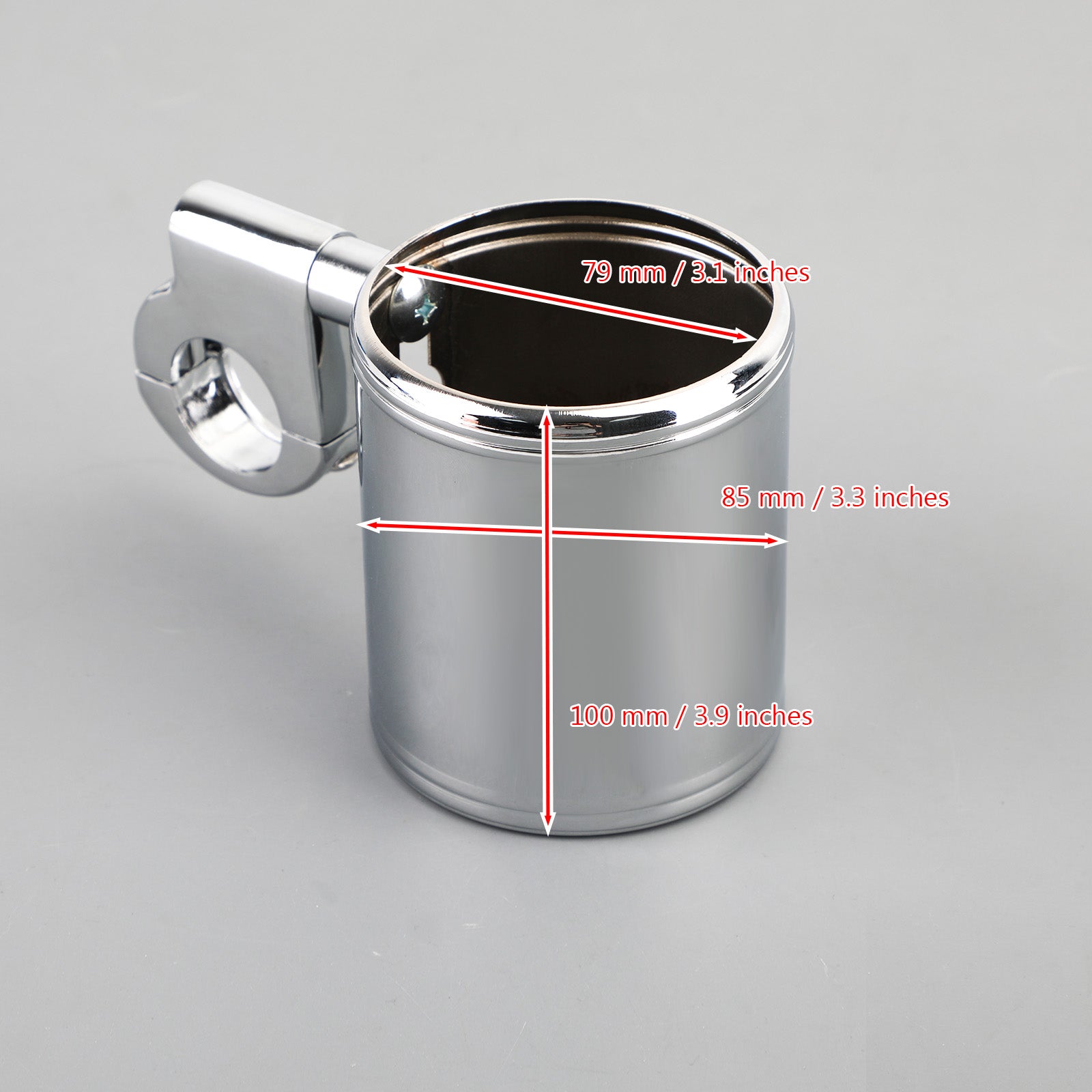 ATV Chrome Cup Holder Fit for 7/8inches 1inches 1-1/4inches Handlebar Universal