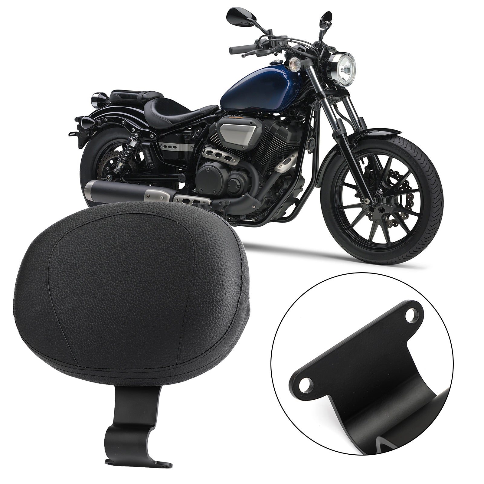 Black Motorcycle Driver Rider Backrest For Yamaha Bolt XVS950 Spec/C Spec Generic