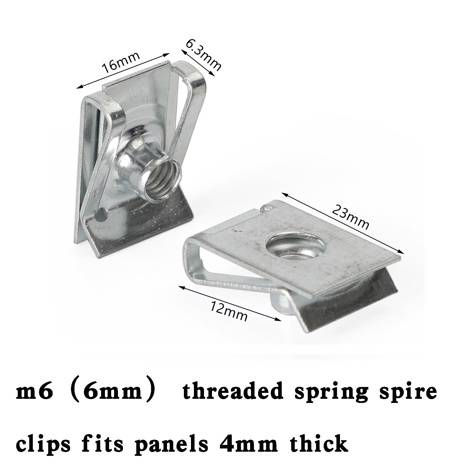 20x フェアリング クリップ M6 6mm ボディワーク パネル スパイア クリップ オートバイ スピード クリップ U ナット ジェネリック