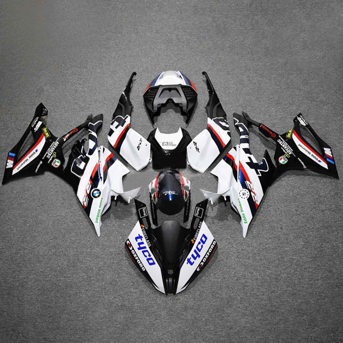 Amotopart 2019-2022 BMW S1000RR/M1000RR White Multi Racing Fairing Kit