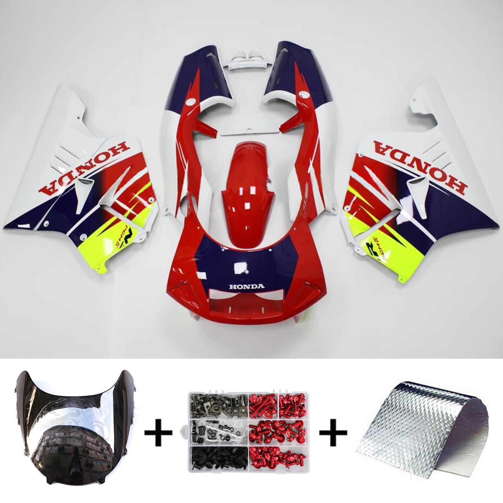 Amotopart 1994-1996 Honda NSR250 PGM-4 Fairing Blue&Red Kit