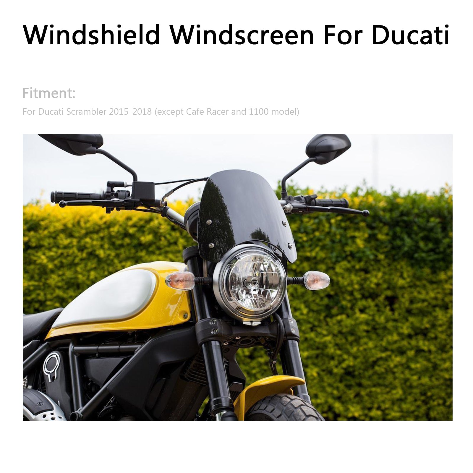 Parabrezza Parabrezza Protezione Deflettore Vento Per Ducati Scrambler 15-2018 Nero Generico