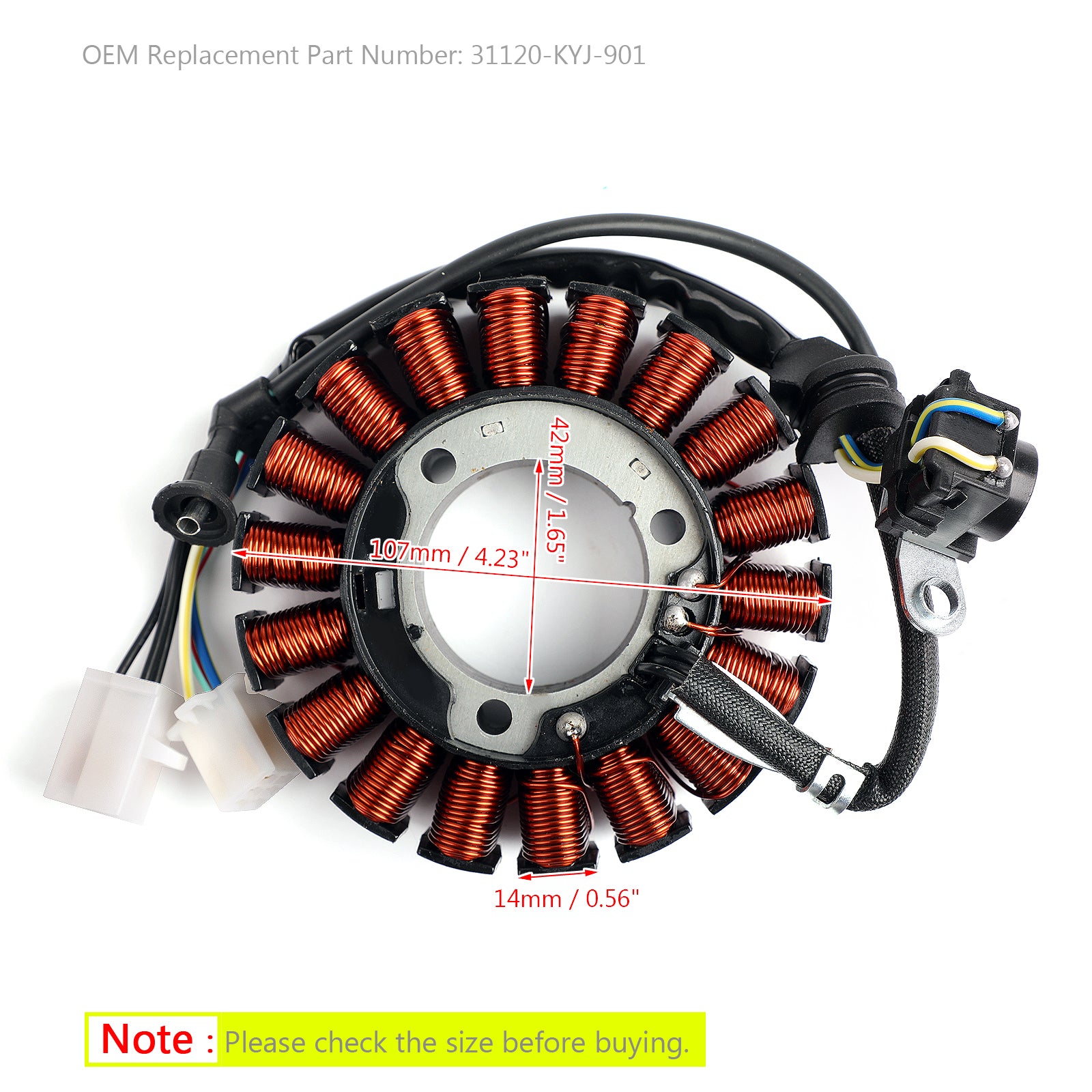 Stator de générateur pour Honda CBR R CB F 250 300 2011 2012 2013-2019 31120-KYJ-901