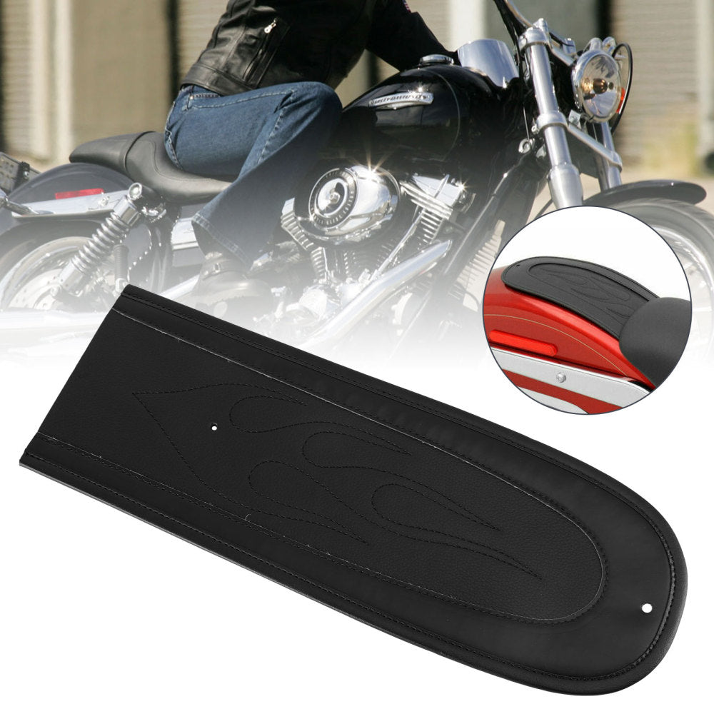 Bavoir de garde-boue de siège arrière en cuir PU, point de flamme noir, adapté pour Dyna Super Glide générique