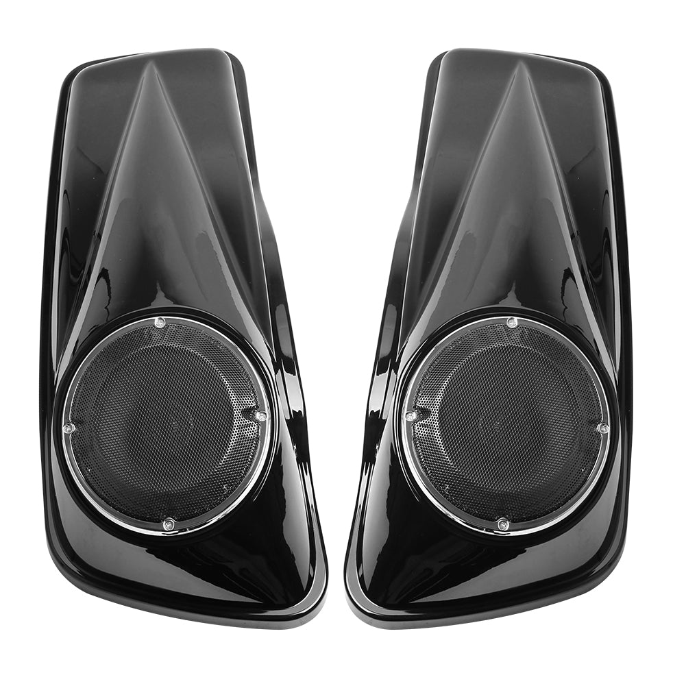 Tapas de altavoz para alforjas, color negro, 6,5 pulgadas, para Harley Touring Road King Glide 2014-2021, genérico