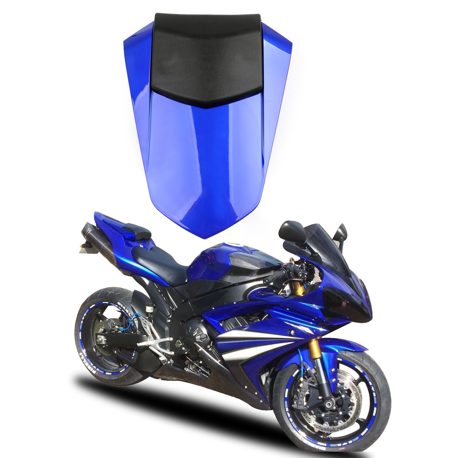 07-08 Yamaha R1 Rücksitzbezug, blau