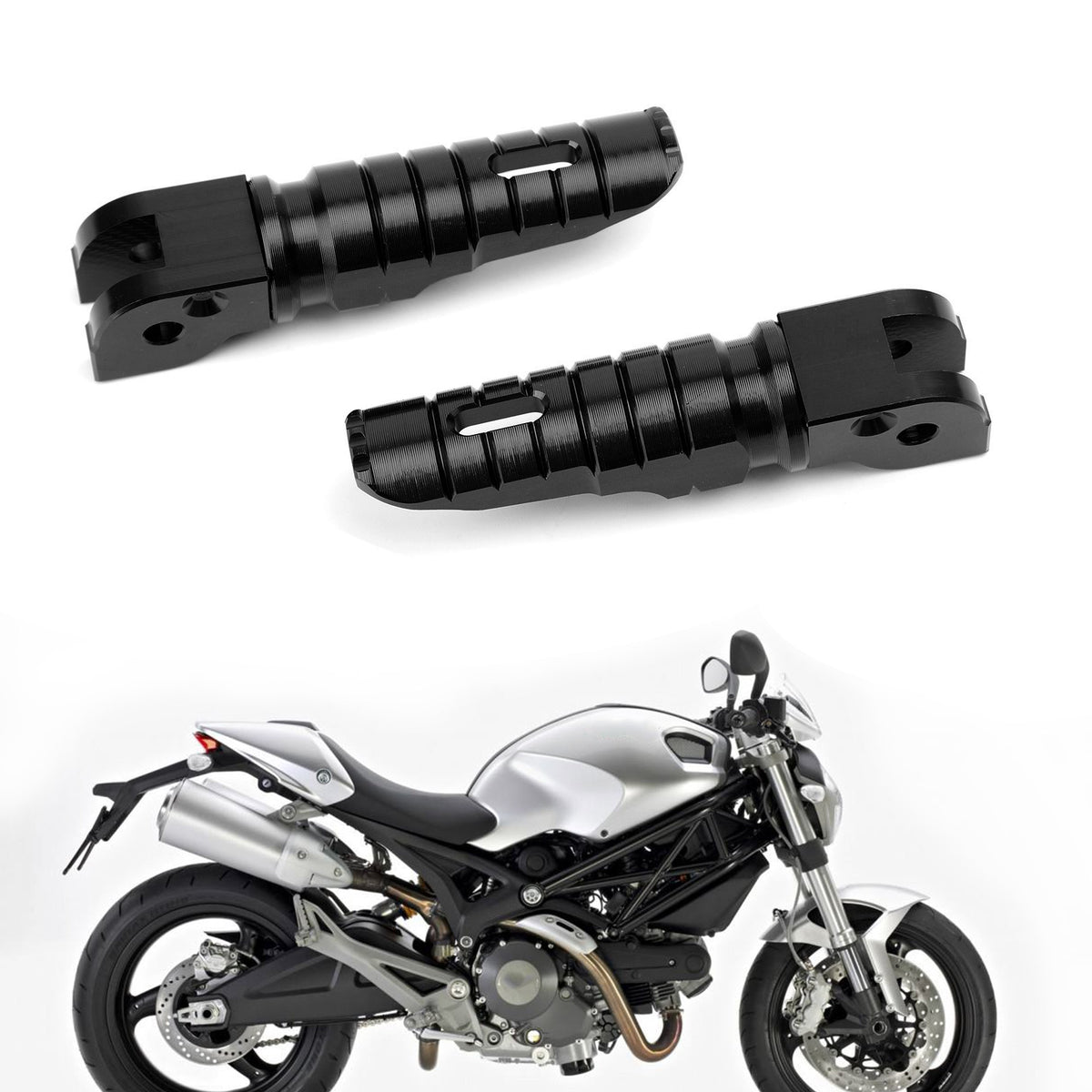 Pedane posteriori Pedane per DUCATI 696 08-14 796 11-14 M1100 09-13 Nero