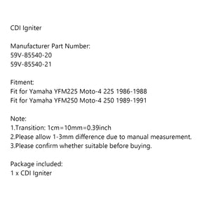 Accenditore CDI 59V-85540-20 adatto per Yamaha YFM225 Moto-4 86-88 YFM250 Moto-4 89-91