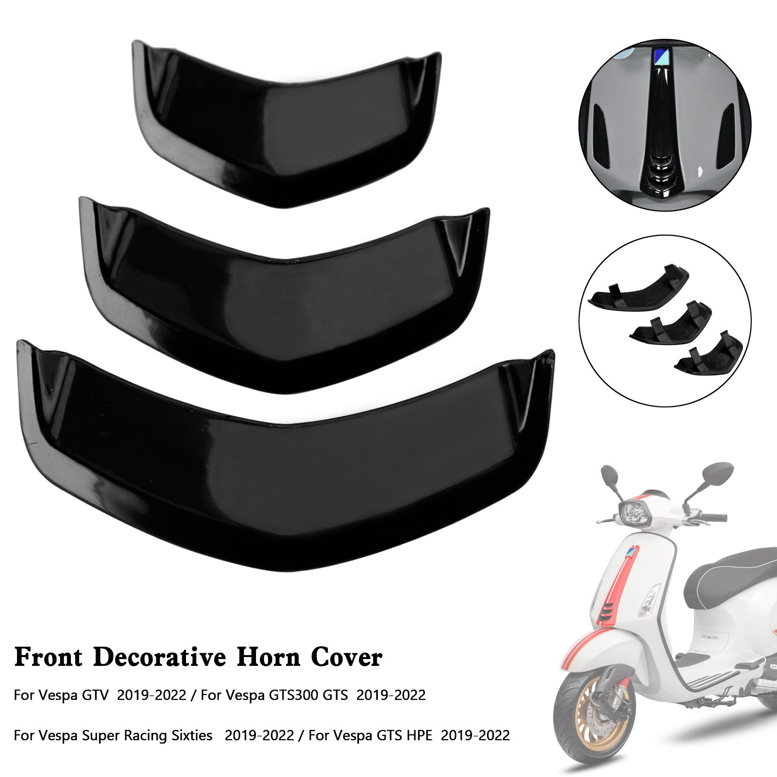 Front Horn Cover Decoration Trim For Vespa Sprint 300 GTS 300 HPE GTV