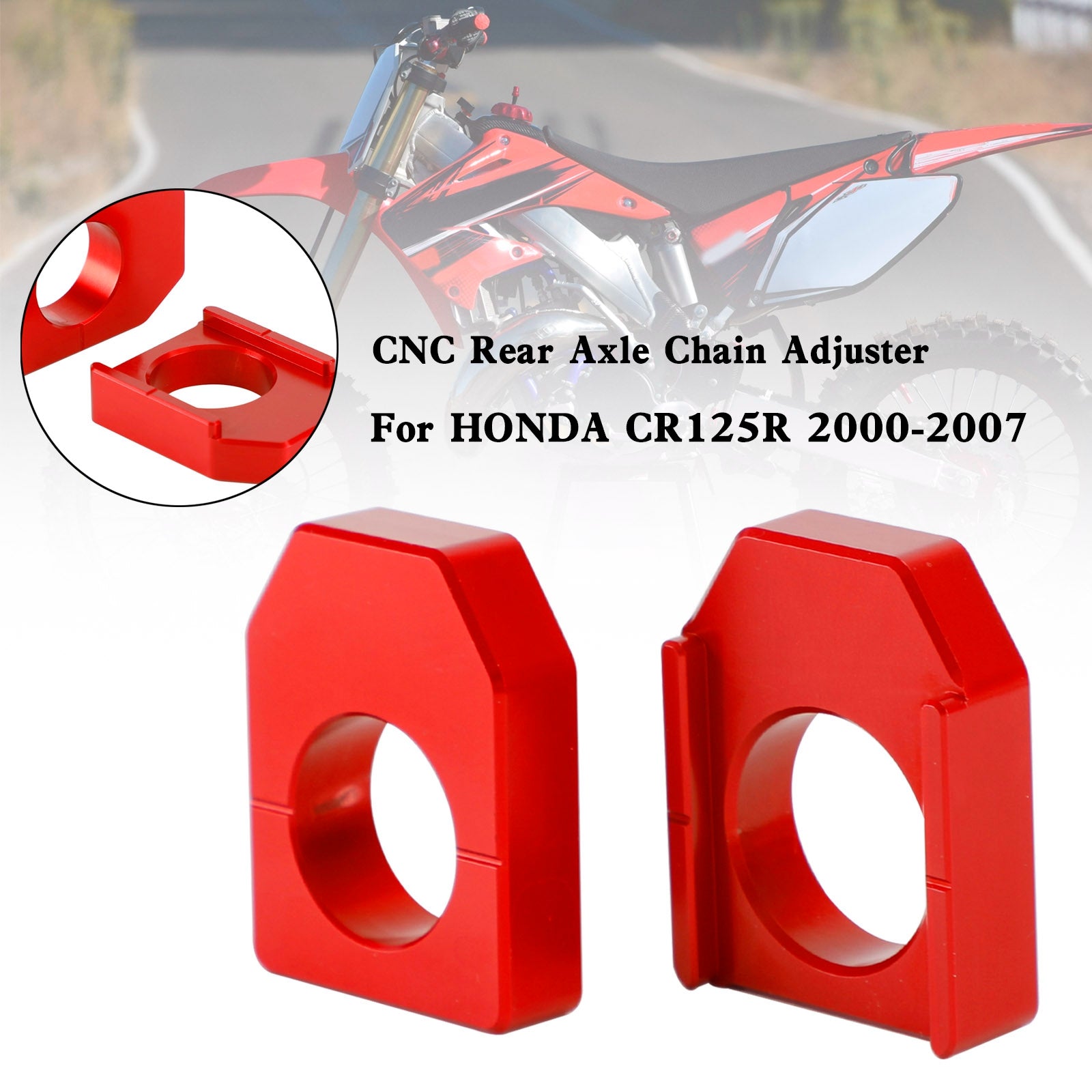 CNC リアアクスルブロックチェーンアジャスターホンダ CRF450R/X CR125R/250R CRF250R/X