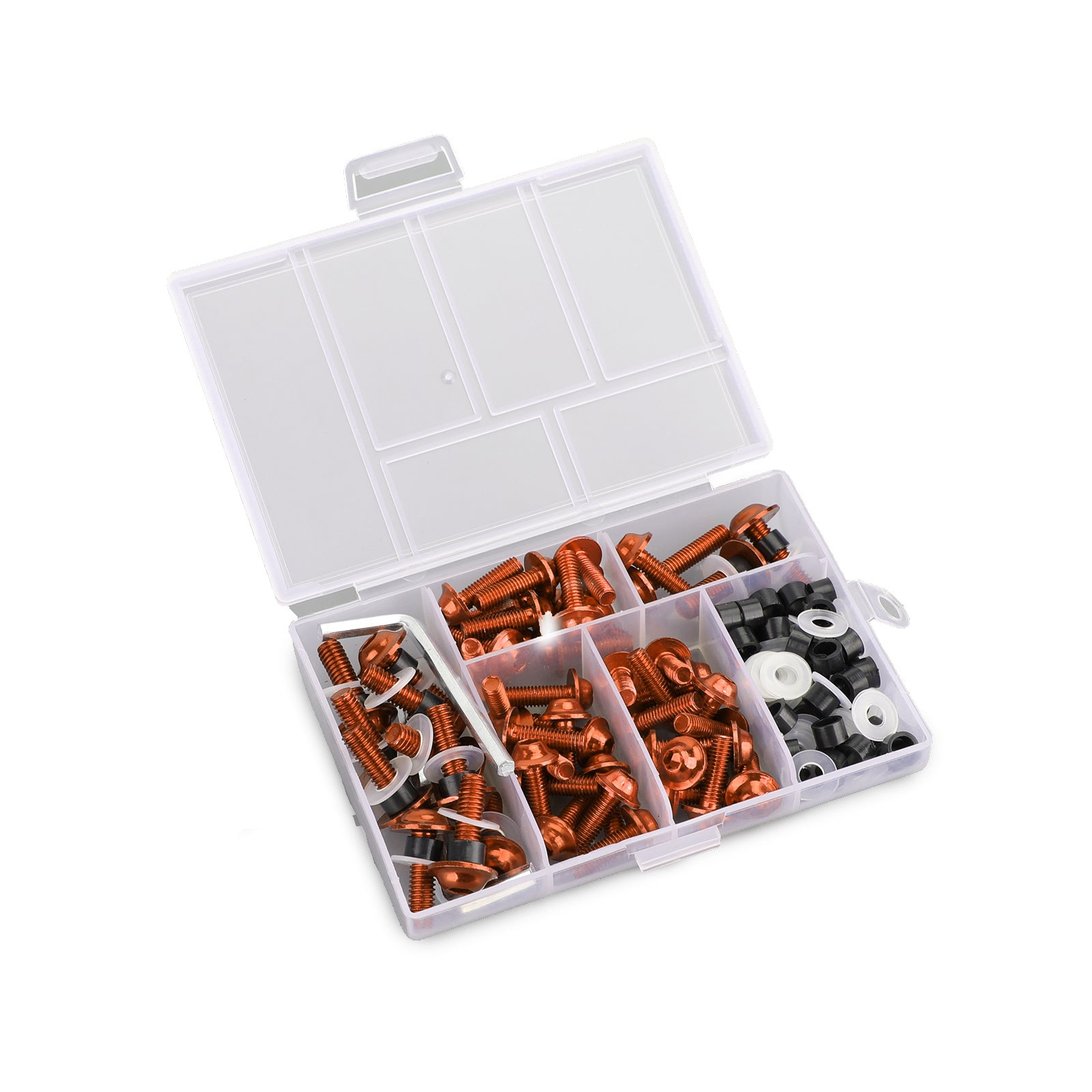 Kit de boulons de carénage de pare-brise de vélo de sport, 158 pièces, Clips de fixation, vis Orange