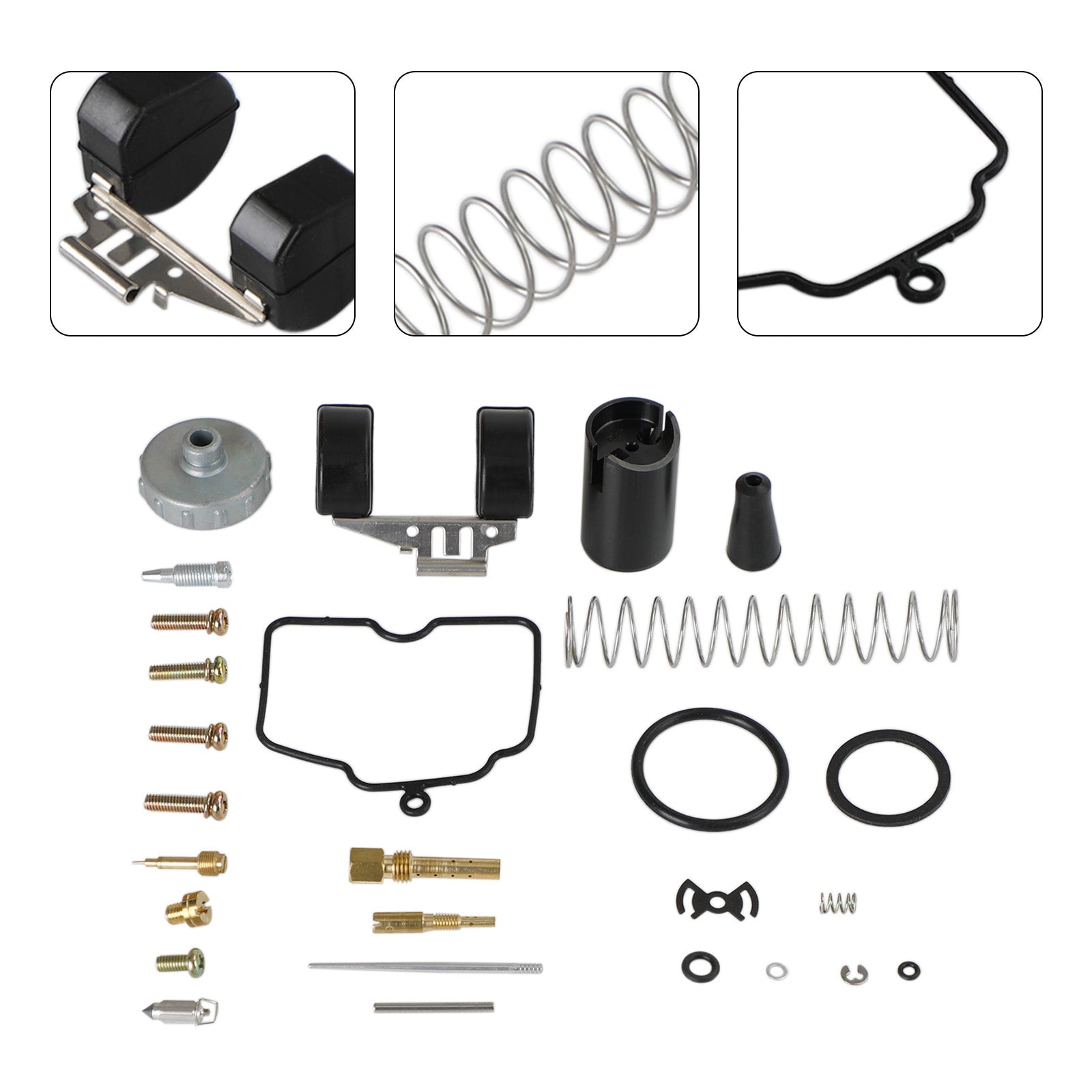 Kit di riparazione per ricostruzione carburatore Guarnizione galleggiante Getti galleggianti adatti per Mikuni VM26 generico