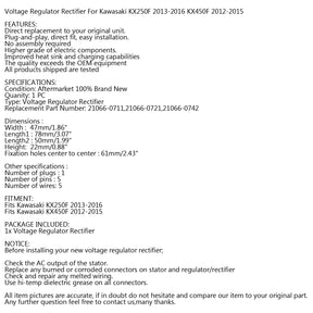 Raddrizzatore regolatore di tensione adatto per Kawasaki KX250F 2013-2016 KX450F 2012-2015