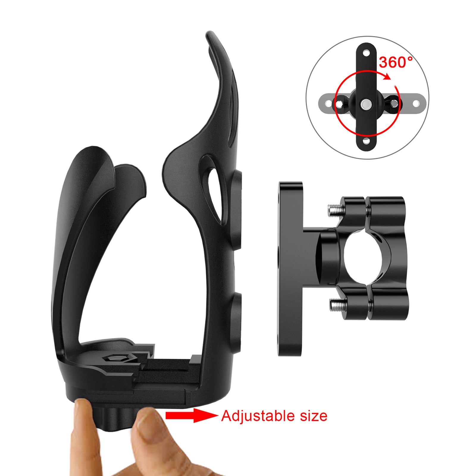 Motor Adjustable Handlebar Cup Holder Bottle Mount Bracket For Atv Scooter BlackC Generic