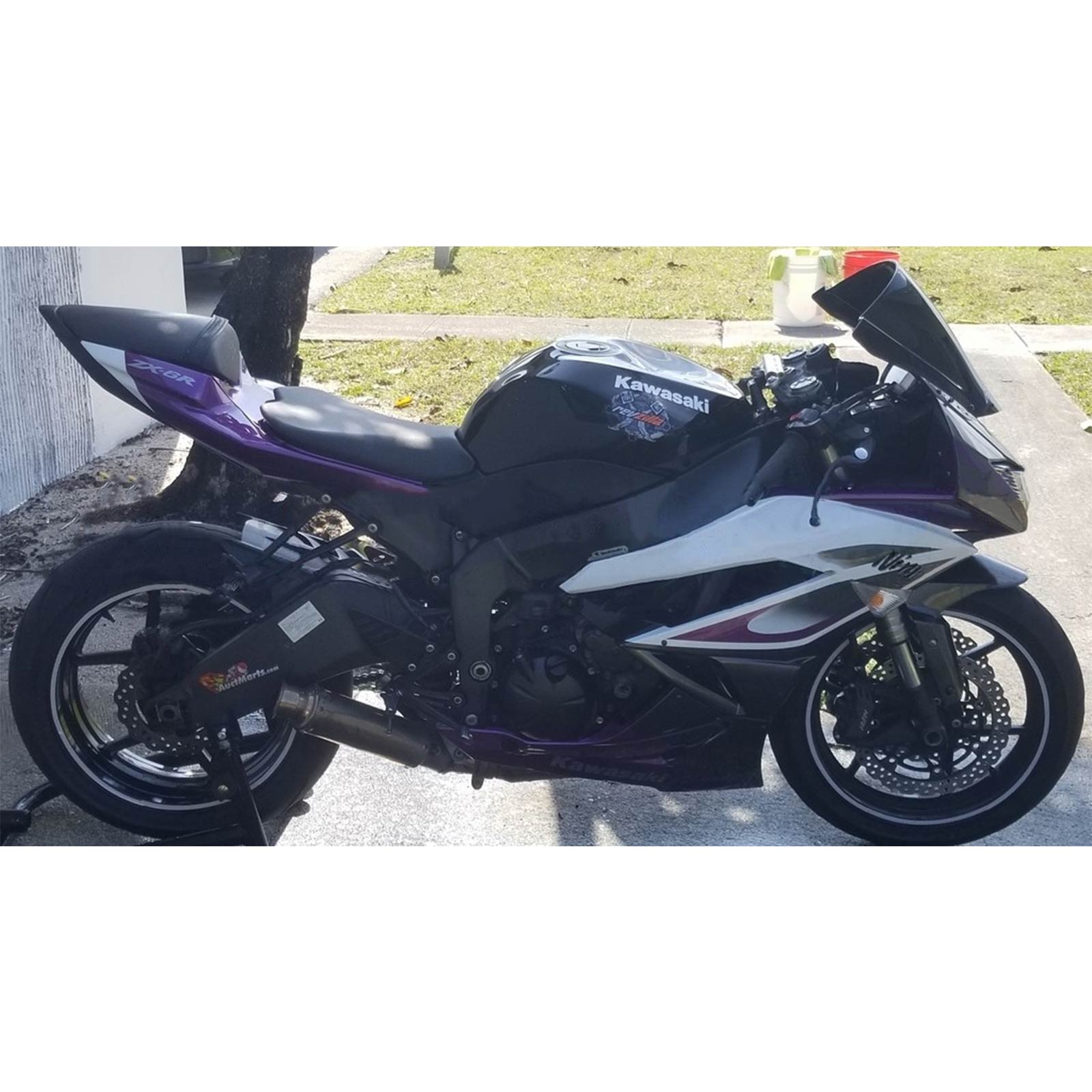 Amotopart Kawasaki 2009-2012 ZX6R 636 パープル ブラック フェア