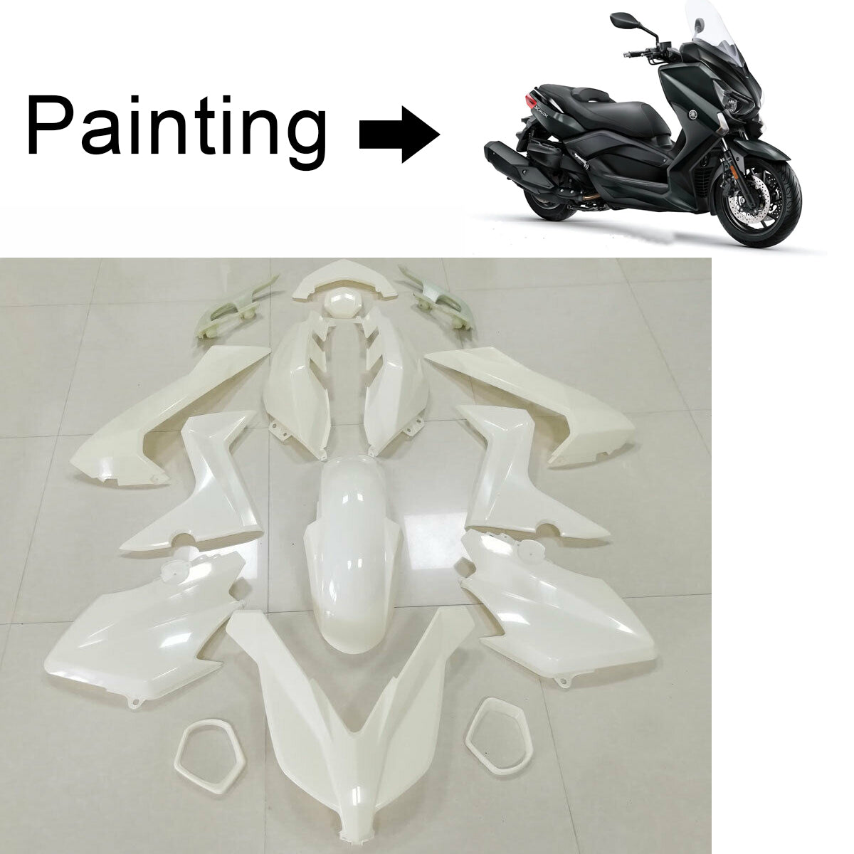 Amotopart 2013-2017 Yamaha XMAX400 Fairing Black Kit