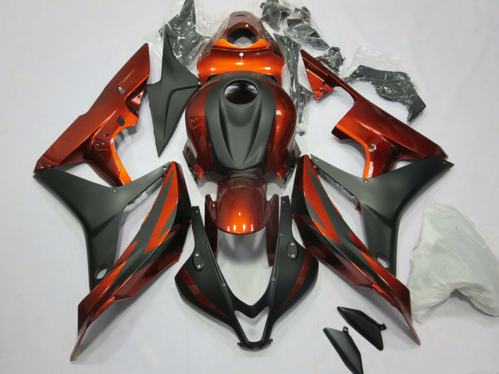 Amotopart 2007 2008 CBR600RR Honda Verkleidungsset in Orange und Schwarz