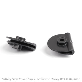 Harley Battery Left Side Cover Clip + Screw Fit For Sportster XL883 XL1200 2004-2018 1200 Black