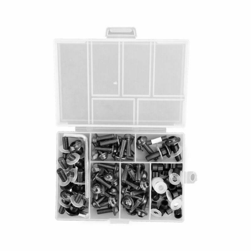 Kit de boulons de carénage de pare-brise de vélo de sport, 158 pièces, Clips de fixation, vis noires