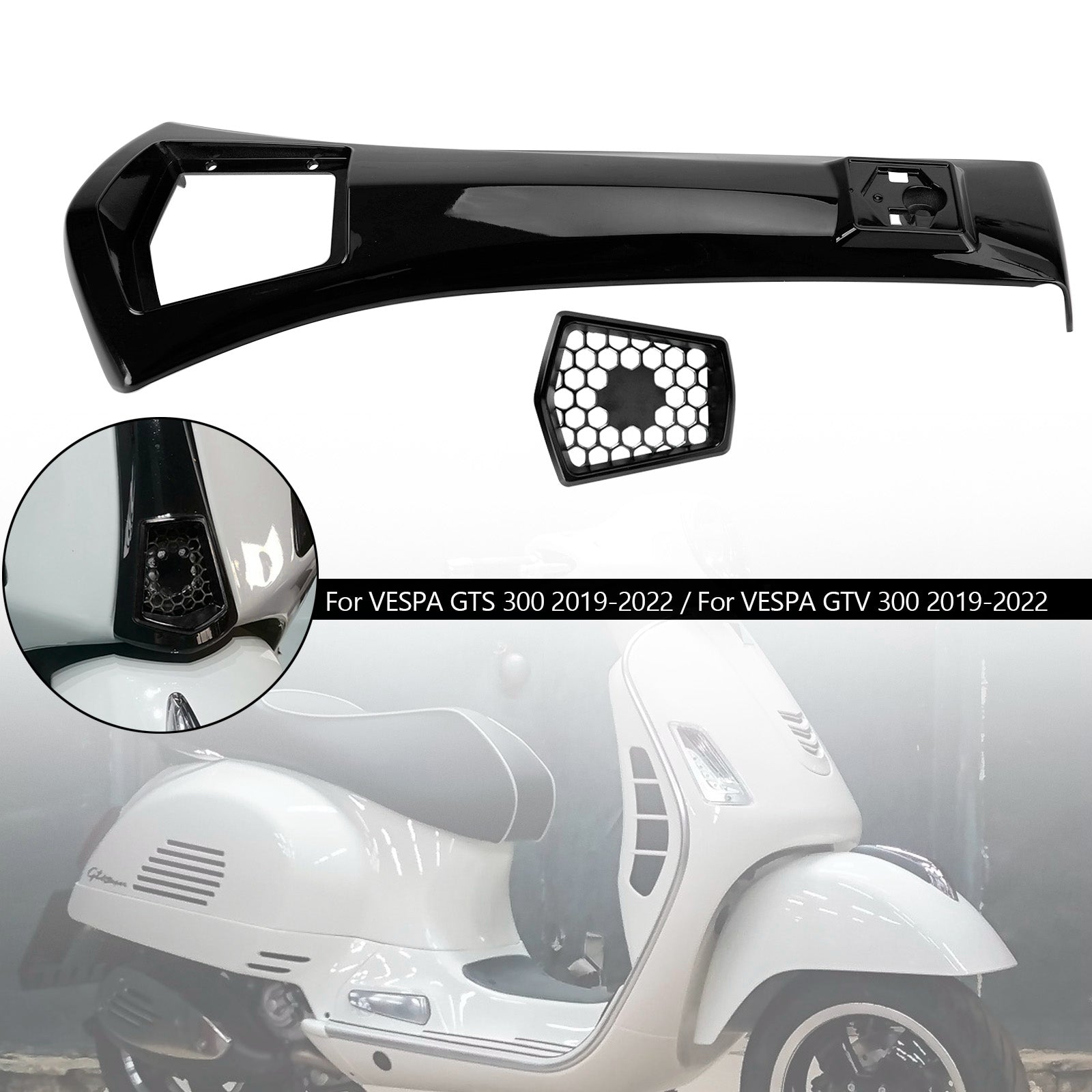 Front Head Cover Horn fairing Tie For VESPA GTS 300 GTV 300 2019-2022